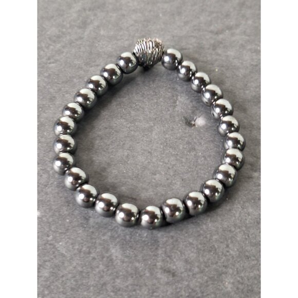 Tiger Eye Black Onyx Stone Skull & Hematite Lion Head Stretch Bracelets(2) - Picture 7 of 12